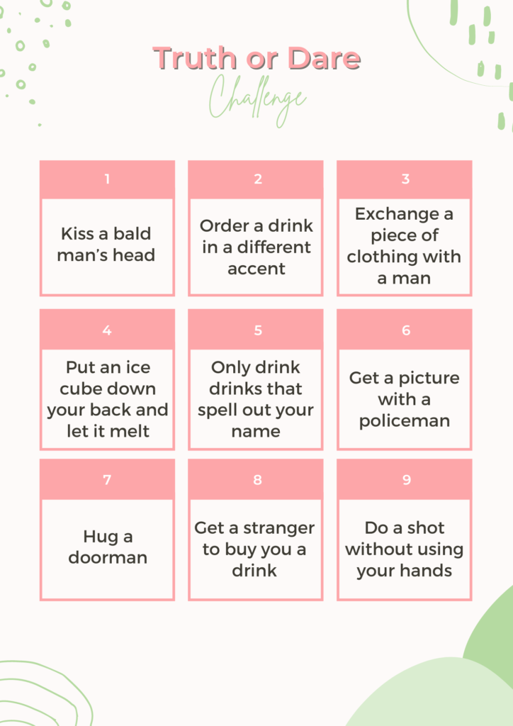 Printable Hen Party Dare Cards