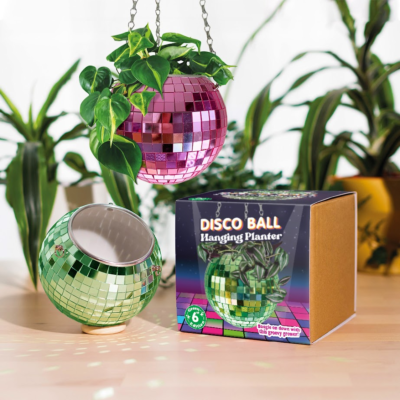 Colourful Disco Ball Hanging Planter