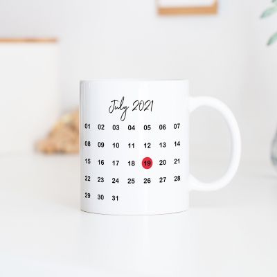 Personalised photo mug with date