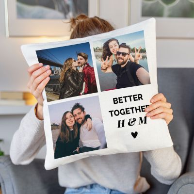 Personalised Photo and Text Cushion Cover