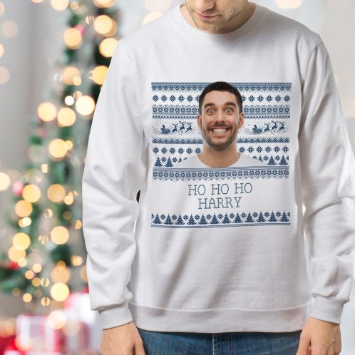 Personalised Face Upload Christmas Jumper with Message
