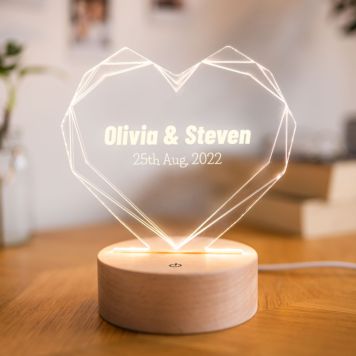 Personalised LED heart lamp - Design