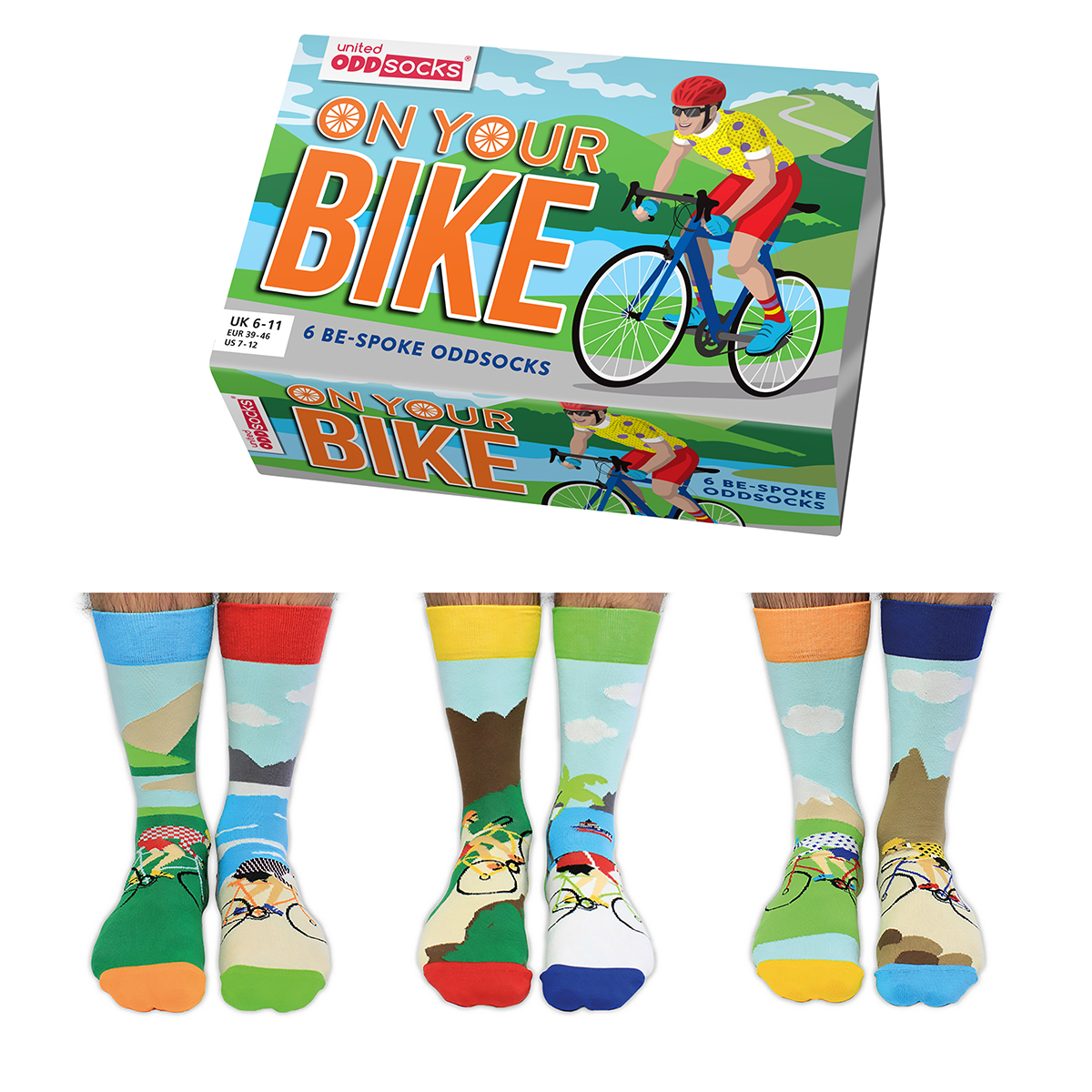 Set of 6 Be-Spoke Bike Socks