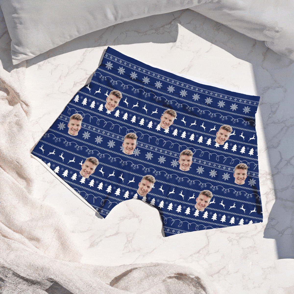 Personalised Festive Face Boxers