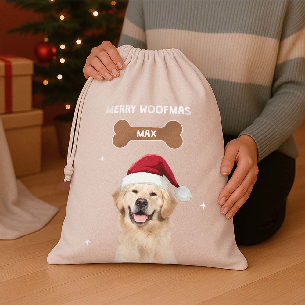 Personalisierbarer Weihnachtssack mit deinem Haustier