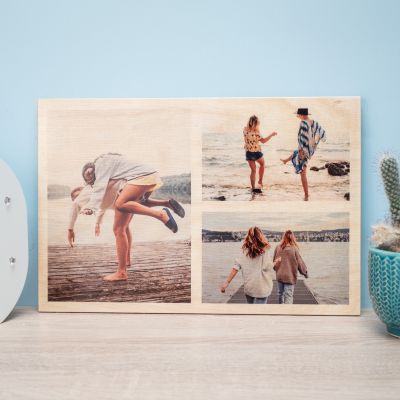 Photo Collage Wood Print