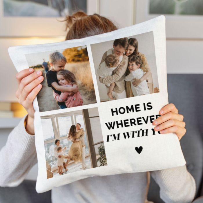 Personalised Photo and Text Cushion Cover