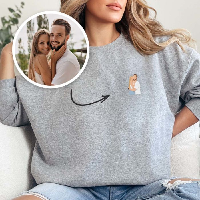 Personalised Sweatshirt with Small AI Illustration