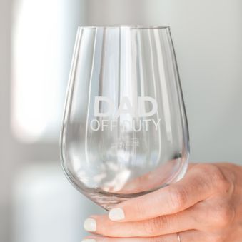 Personalised wine glass with text