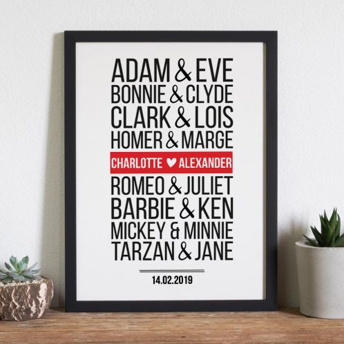 Personalised Famous Couples Poster