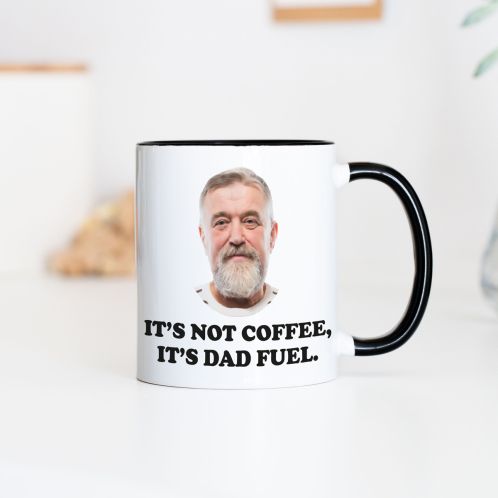 Personalised face mug with text