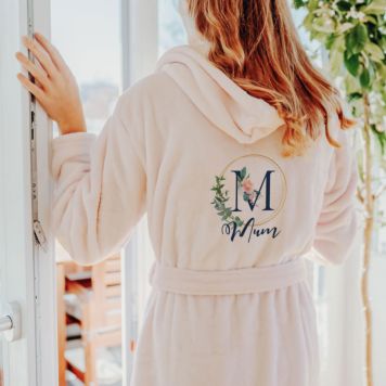 Personalised floral monogram bathrobe - Design