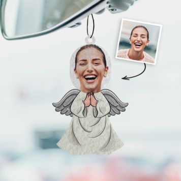 Face Upload Angel Air Freshener - Design