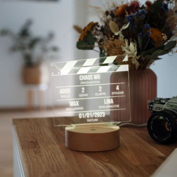 Movie clapper board LED lamp - Design