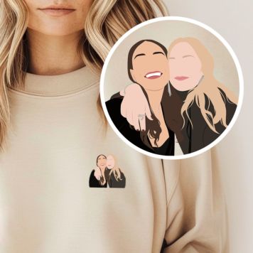 Personalised Sweatshirt with Small 2 Person Illustration - Design