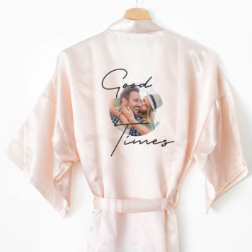 Personalised Satin Robe with Photo and Text