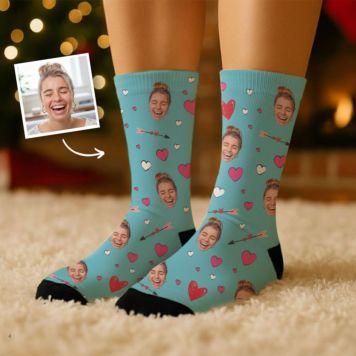 Personalised Love-Themed Face Socks