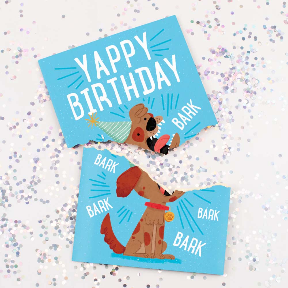 Endless Dog Bark Birthday Card with Glitter – Prank Card