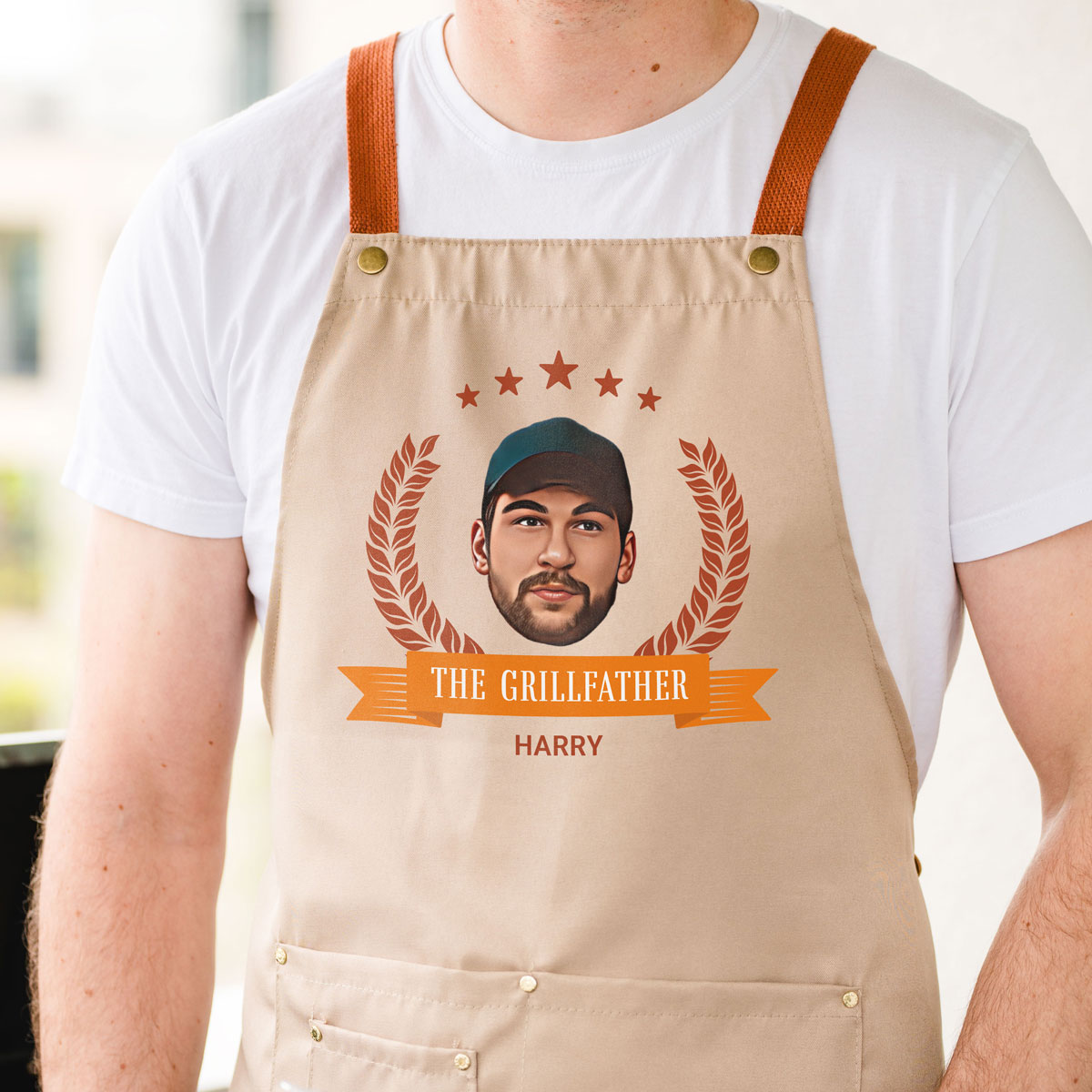 Personalisierbare Schürze Grillmeister mit Foto