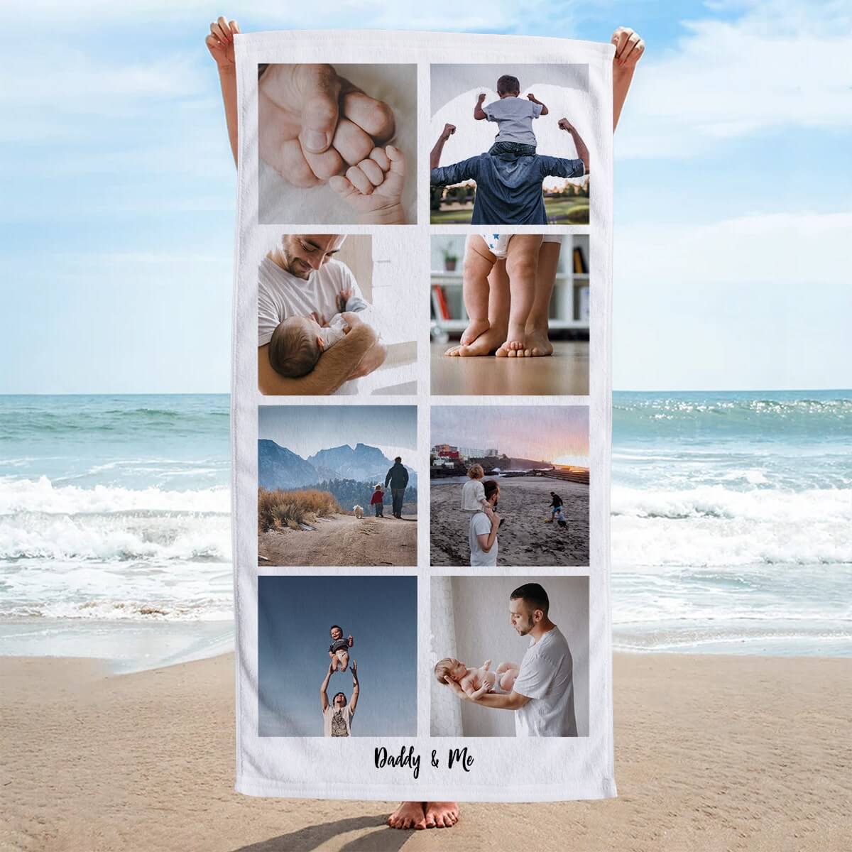 father's day gifts personalised mosaic photo towel