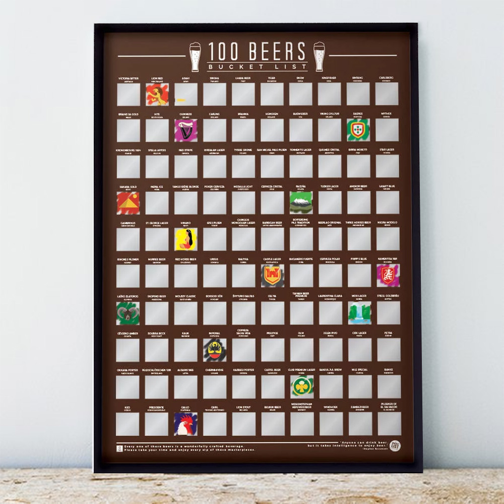 ‘100 Beers’ Scratch Off Poster