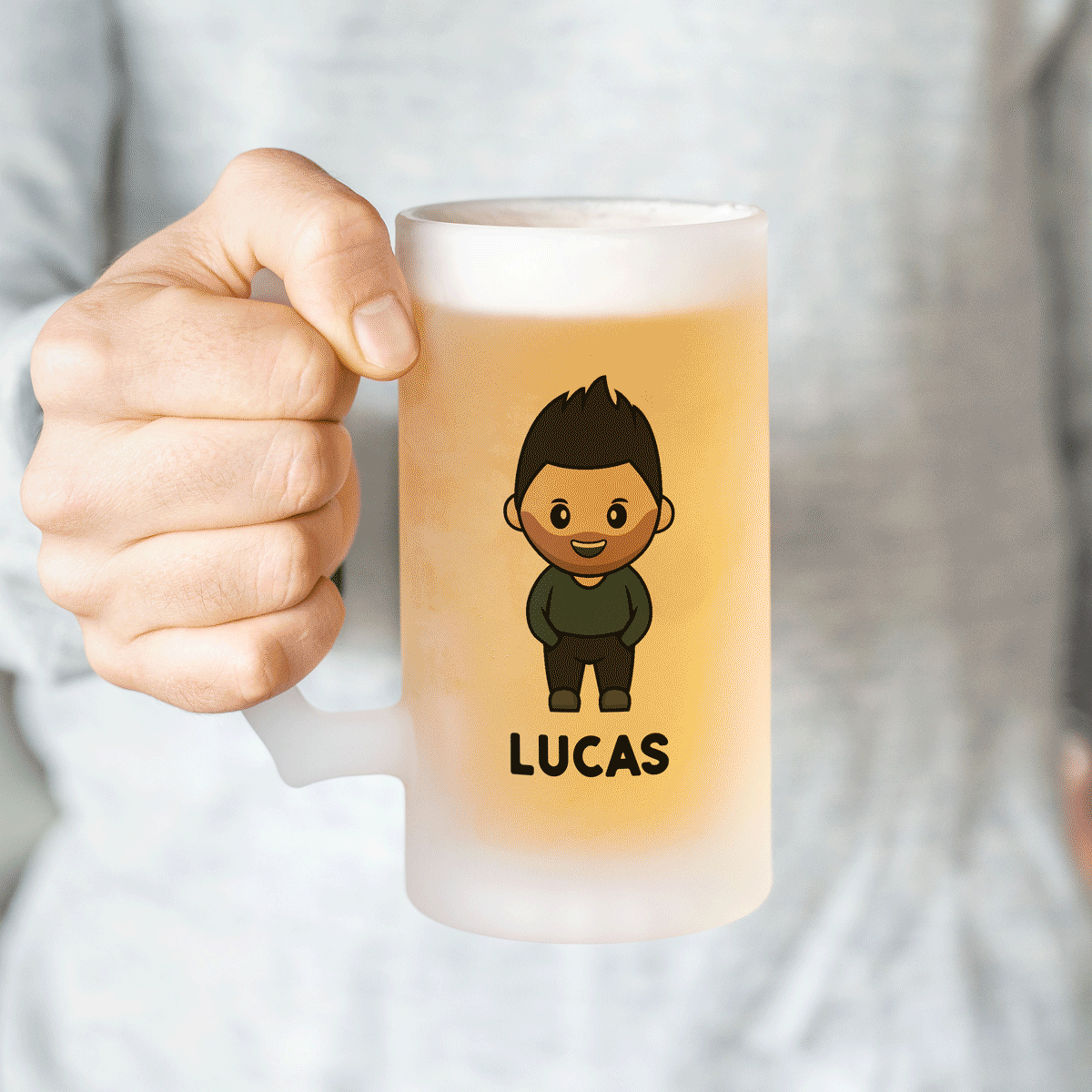Personalised Cartoon Character Beer Mug