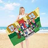 Personalised Family Cartoon Towel