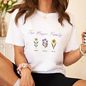 Personalised T-Shirt with Birth Flowers