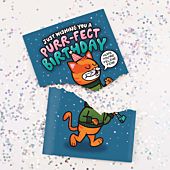 Endless Cool Cat Birthday Card with Glitter – Prank Card