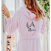 Personalised floral monogram bathrobe