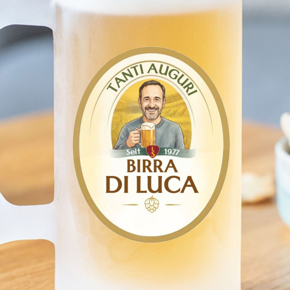 Personalised Beer Mug with Photo and Name