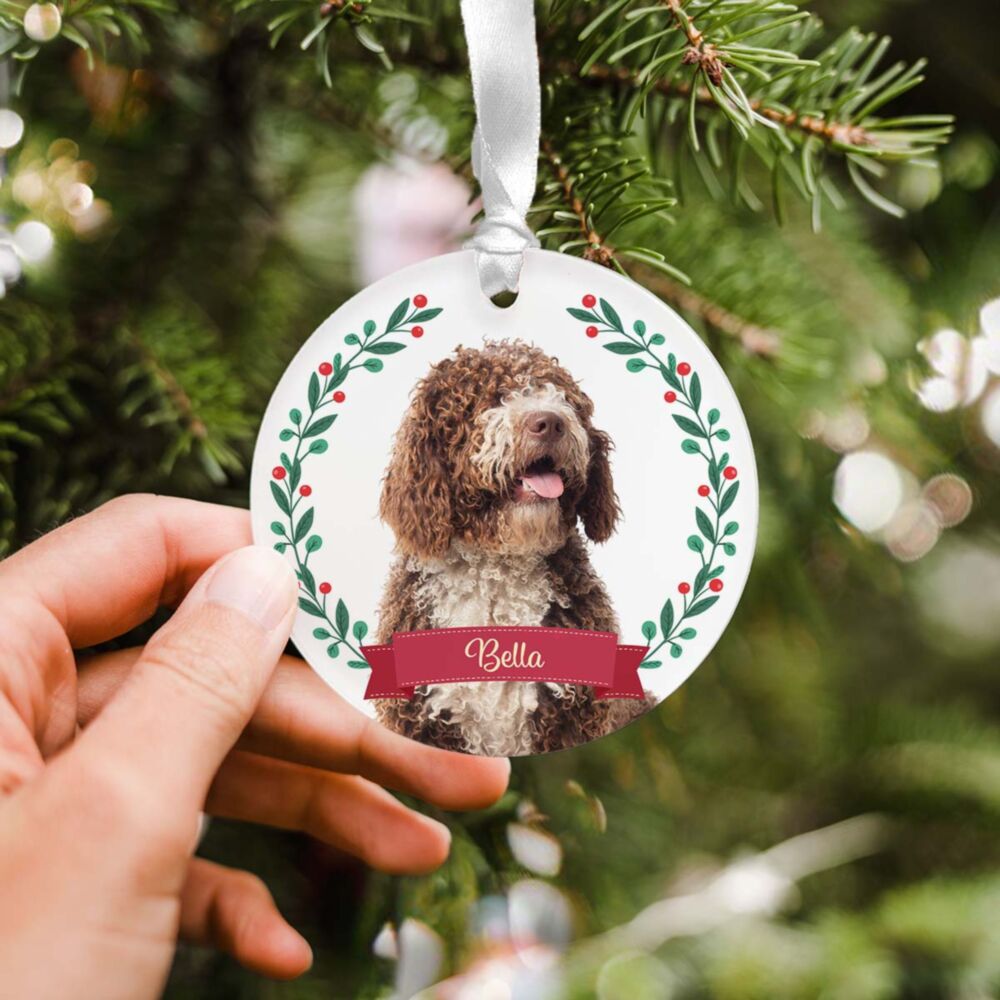 Personalised Pet Tree Decorations with Wreath