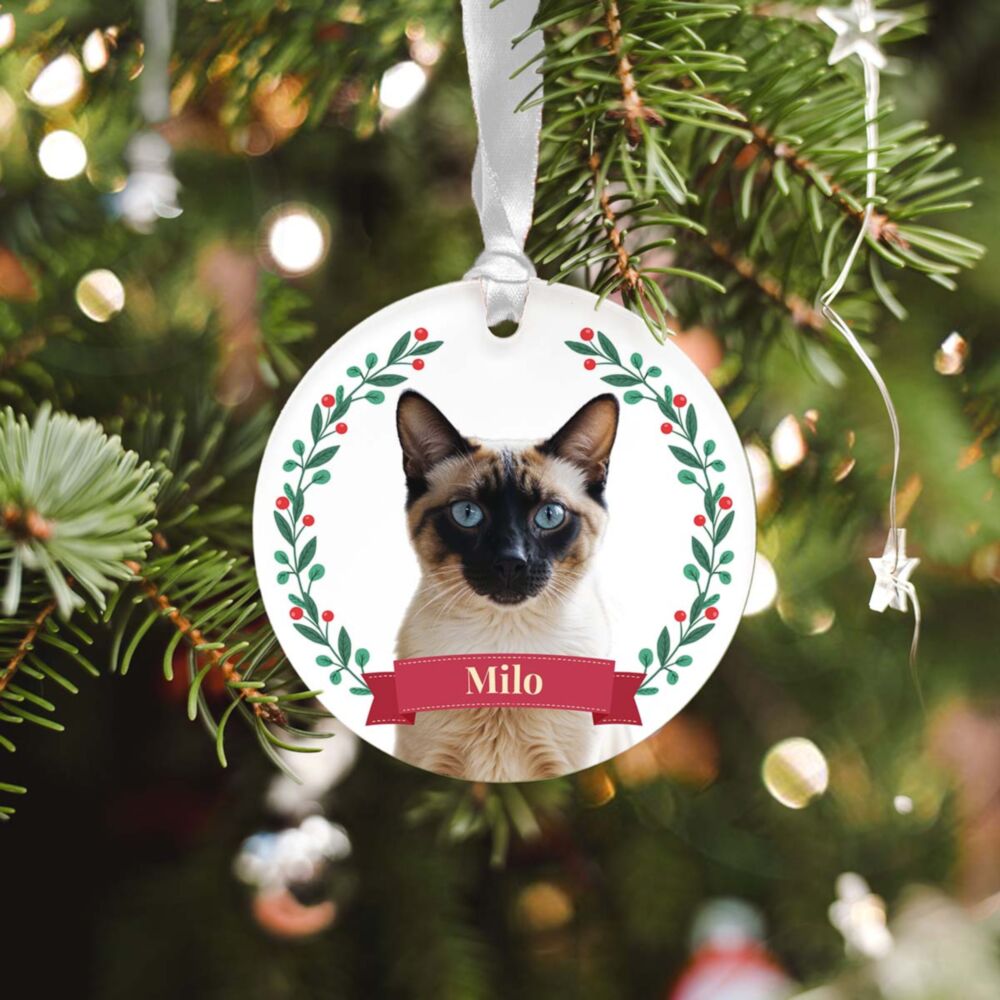 Personalised Pet Tree Decorations with Wreath