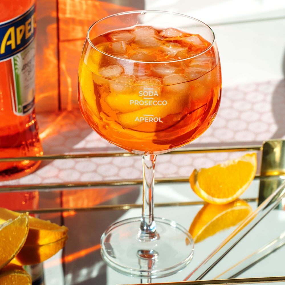 Personalised Aperol Spritz Recipe Glass