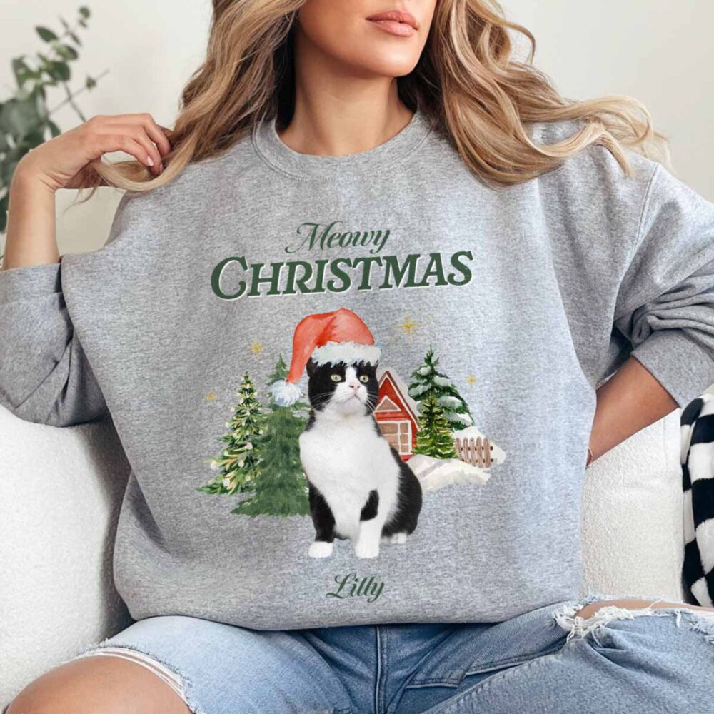Personalised Bootleg Christmas Sweatshirt with Pet