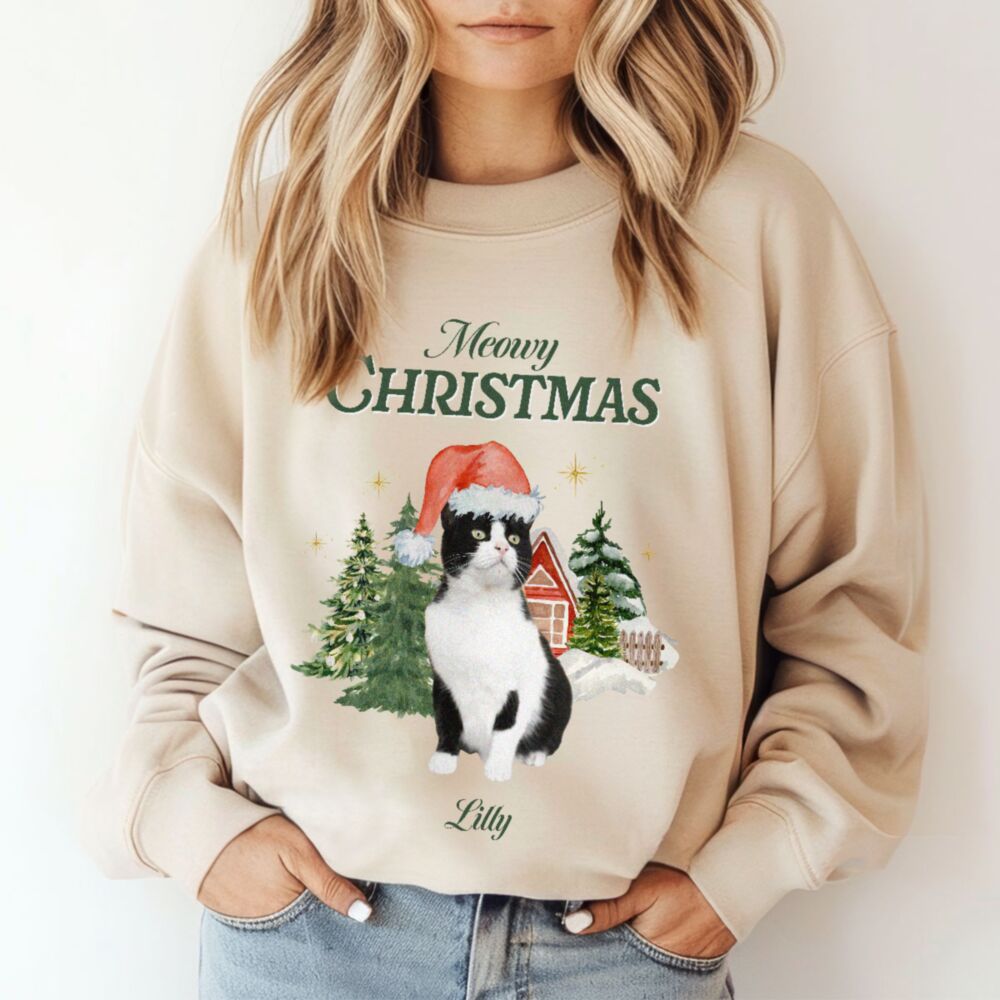 Personalised Bootleg Christmas Sweatshirt with Pet
