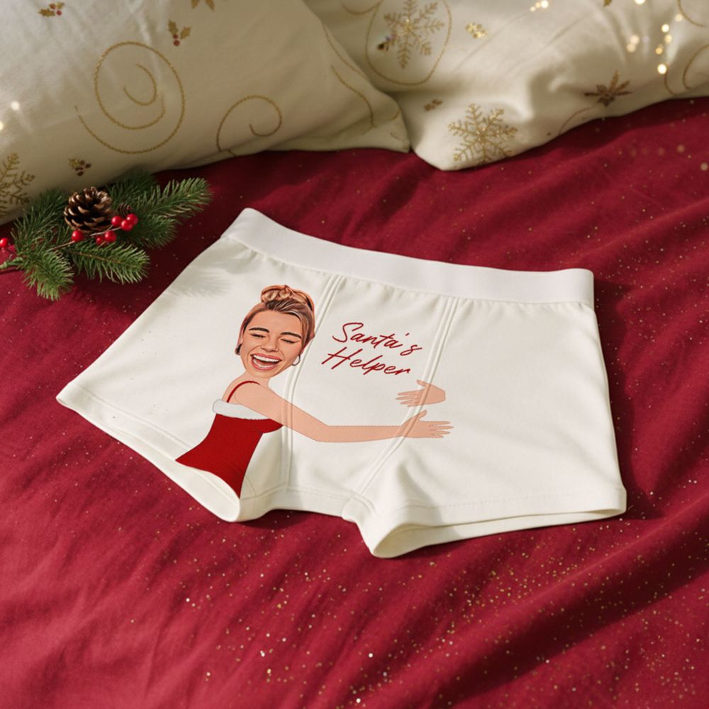 Personalised Christmas Boxers with Face and Text