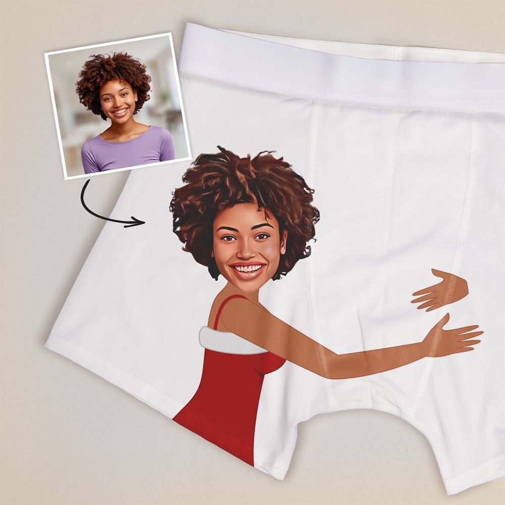 Personalised Christmas Boxers with Face and Text
