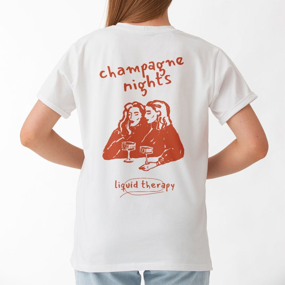 Personalised T-Shirt with Drinks Doodle and Text