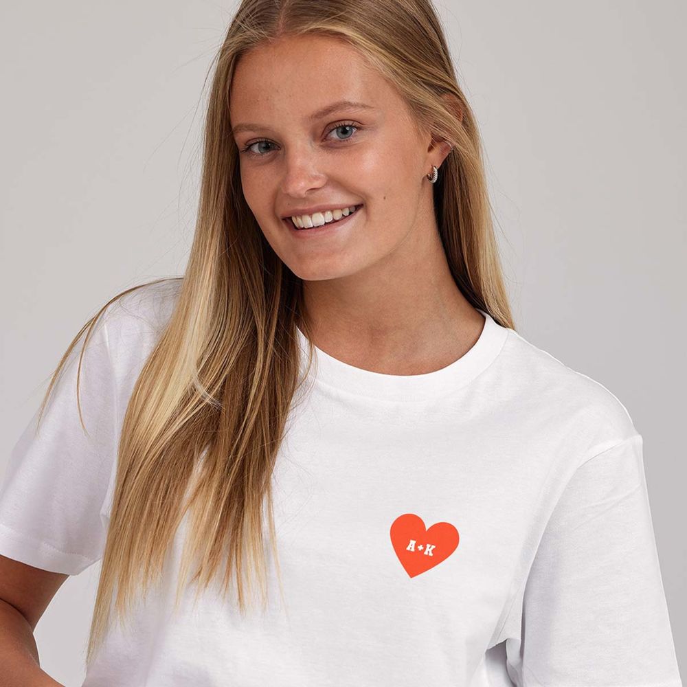 Personalised T-Shirt with Heart and Initials