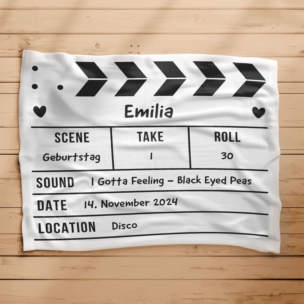 Personalised Clapboard Blanket