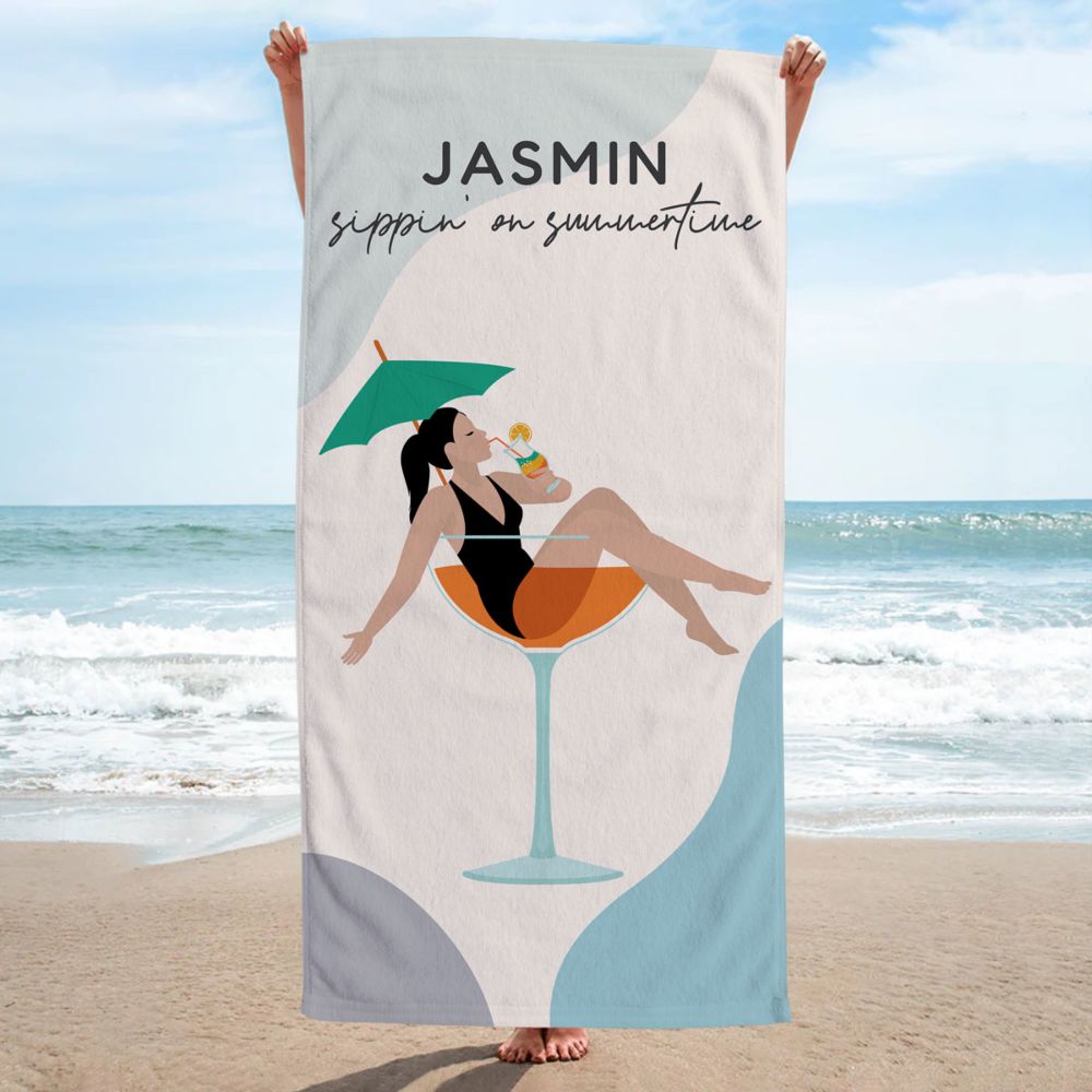 Personalised Cocktail Glass Towel