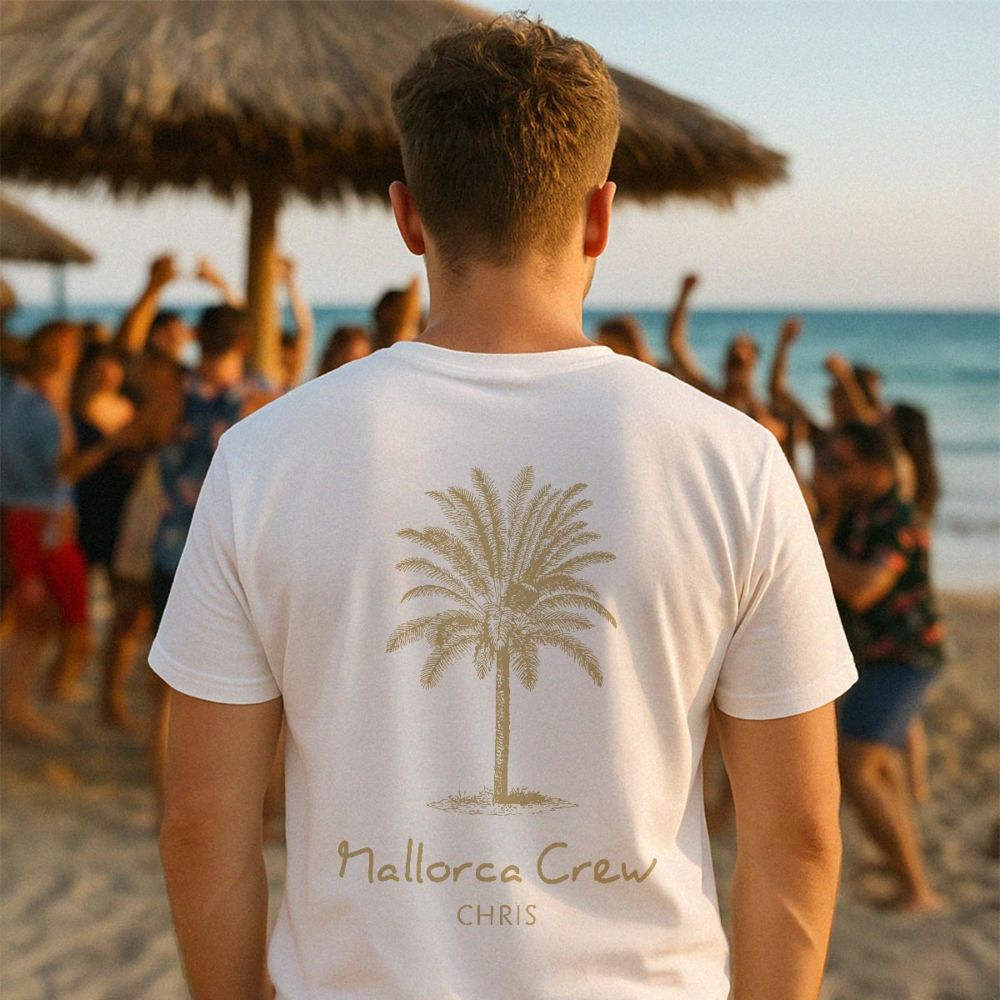 Personalised Palm Tree T-Shirt with Text