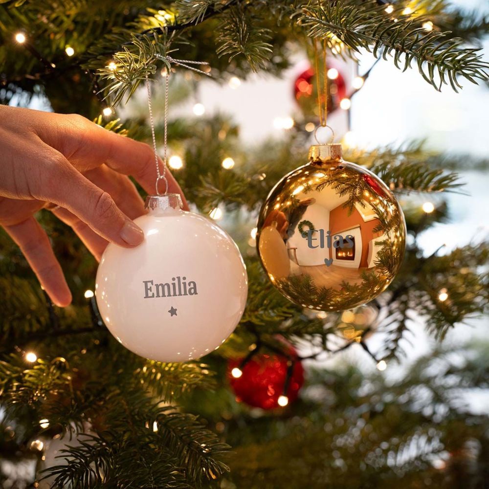Personalizable Christmas Bauble with Text