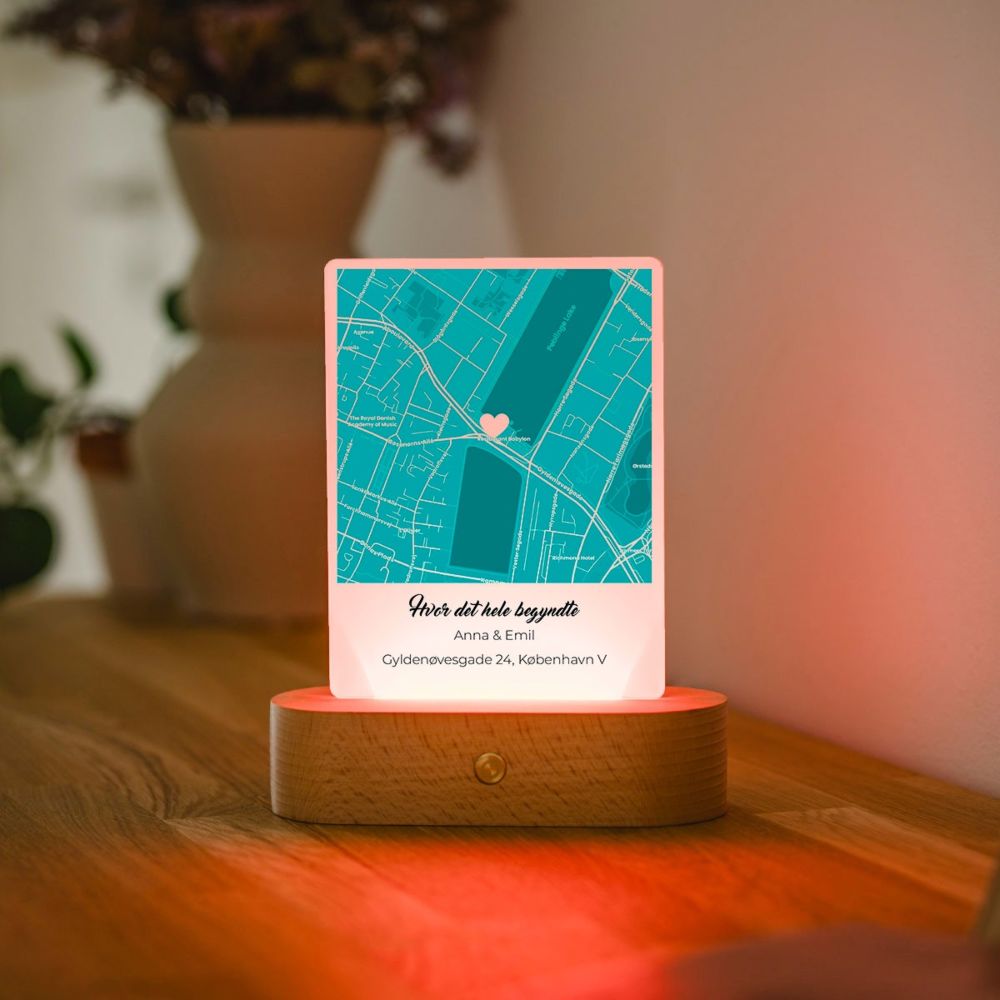 Personalised 'Where It All Began' Map LED Lamp