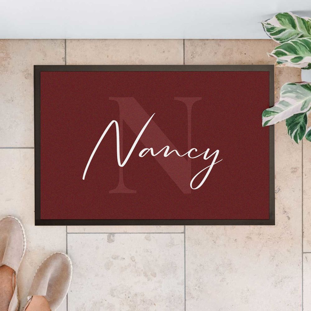 Personalisierbare Fußmatte mit Monogramm