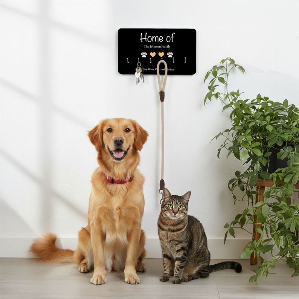 Personalised Key Holder with Names and Symbols