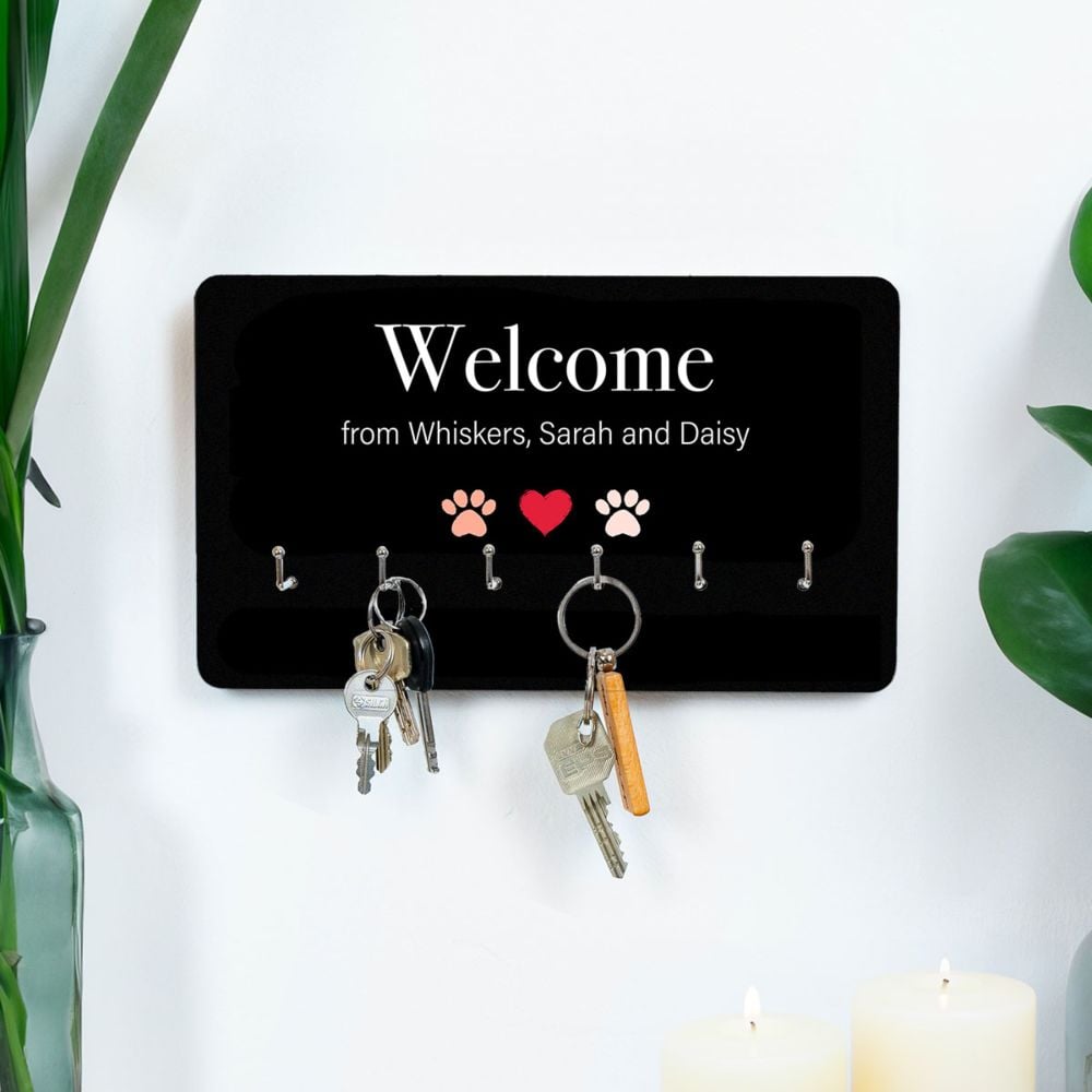 Personalised Key Holder with Names and Symbols