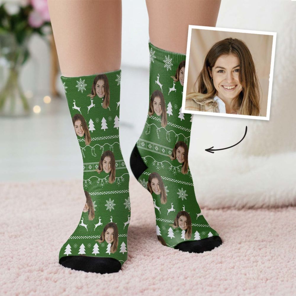 Personalised Festive Face Socks