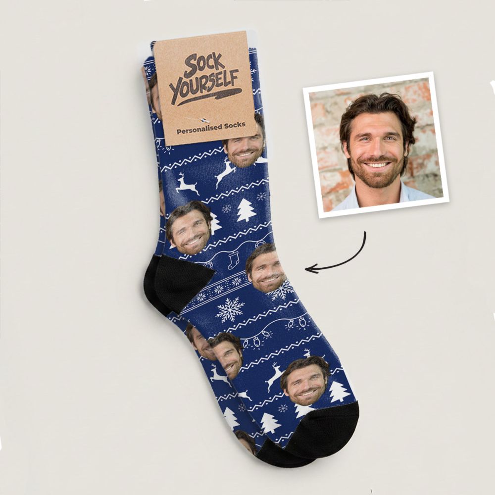 Personalised Festive Face Socks